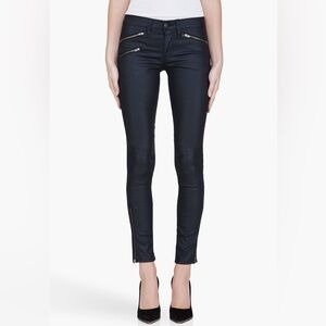 Rag & Bone Black Coated Ankle Zipper Jeans/Pants